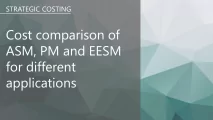 Cost comparison of ASM, PM and EESM for different applications